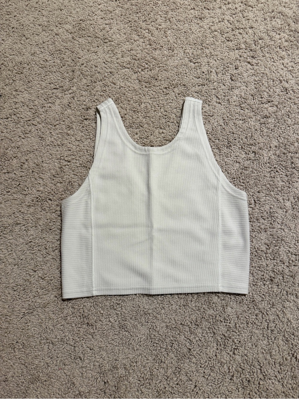 Lululemon Women’s White Ribbed Tank Crop Top Size 6